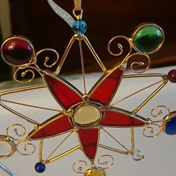 Colorful Art Glass Ornament with Stand - Picture 2 of 5